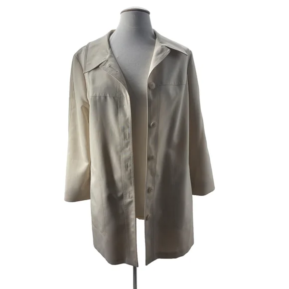 Women's London Fog Beige Trench Coat Size 12 - Picture 1 of 11